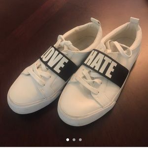 love hate graphic sneakers